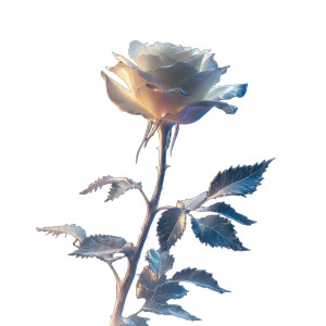 Ceramic Blue Rose Vinyl Car Decal Sticker – Waterproof & UV-Resistant 