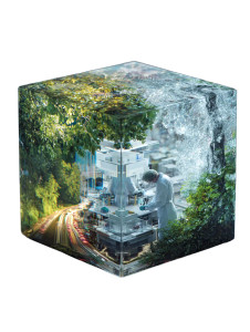 Futuristic Floating Cube Vinyl Car Decal Sticker – Waterproof & UV-Resistant 