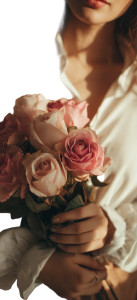 Woman With Roses V2 Vinyl Car Decal Sticker – Waterproof & UV-Resistant 