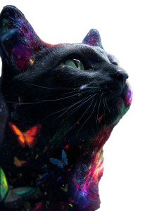 Majestic Cosmic Cat Vinyl Car Decal Sticker – Waterproof & UV-Resistant 