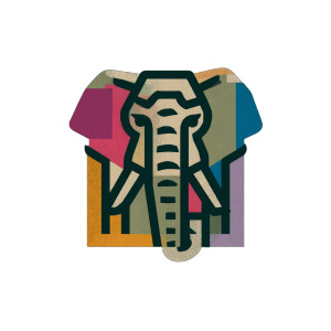 Stylized Elephant Logo Vinyl Car Decal Sticker – Waterproof & UV-Resistant 