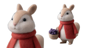 Fluffy Squirrel Scarf Vinyl Car Decal Sticker – Waterproof & UV-Resistant 