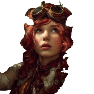 Steampunk Redhead Vinyl Car Decal Sticker – Waterproof & UV-Resistant 