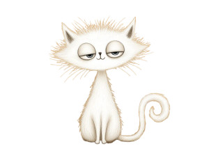 Whimsical White Cat V2 Vinyl Car Decal Sticker – Waterproof & UV-Resistant 