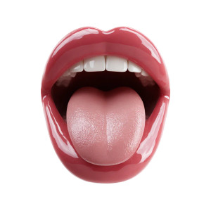Tongue Front View Vinyl Car Decal Sticker – Waterproof & UV-Resistant 