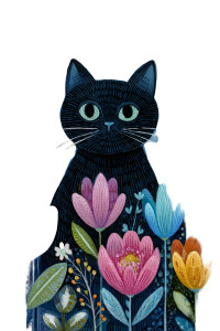 Whimsical Black Cat Vinyl Car Decal Sticker – Waterproof & UV-Resistant 