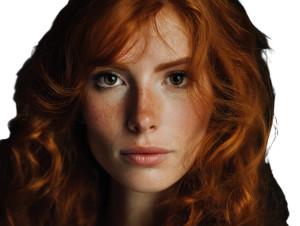 Red-Haired Model Portrait Vinyl Car Decal Sticker – Waterproof & UV-Resistant 