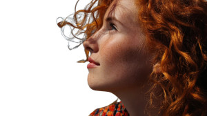 Red-Haired Woman V11 Vinyl Car Decal Sticker – Waterproof & UV-Resistant 