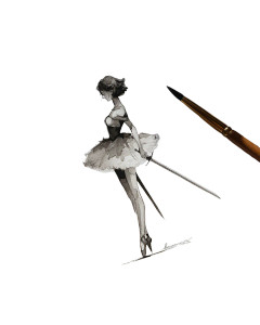 Ballerina With Sword Vinyl Car Decal Sticker – Waterproof & UV-Resistant 