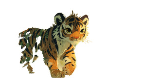Gentle Bamboo Tiger Vinyl Car Decal Sticker – Waterproof & UV-Resistant 
