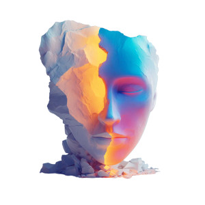 Split Human Head V3 Vinyl Car Decal Sticker – Waterproof & UV-Resistant 