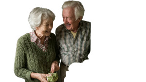 Older Couple Organizing Vinyl Car Decal Sticker – Waterproof & UV-Resistant 