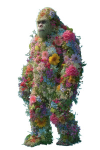 Floral Bigfoot Portrait Vinyl Car Decal Sticker – Waterproof & UV-Resistant 