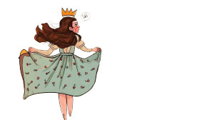 Girl In Blue Dress Vinyl Car Decal Sticker – Waterproof & UV-Resistant 