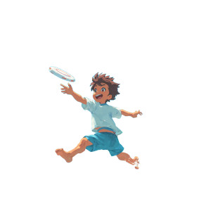 Anime Boy Frisbee Vinyl Car Decal Sticker – Waterproof & UV-Resistant 