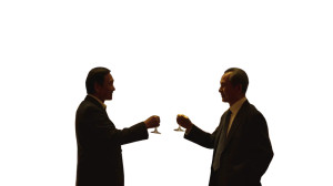 Businessmen Toast Night Vinyl Car Decal Sticker – Waterproof & UV-Resistant 