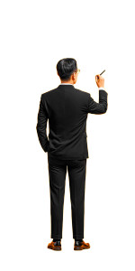 Chinese Man Signing Vinyl Car Decal Sticker – Waterproof & UV-Resistant 