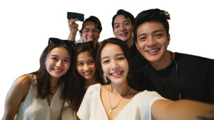 Friends Taking Selfie V4 Vinyl Car Decal Sticker – Waterproof & UV-Resistant 