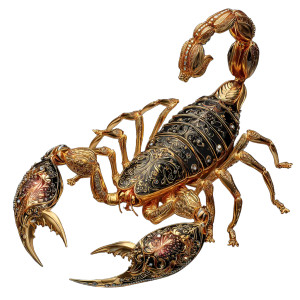 Golden Metallic Scorpion Vinyl Car Decal Sticker – Waterproof & UV-Resistant 