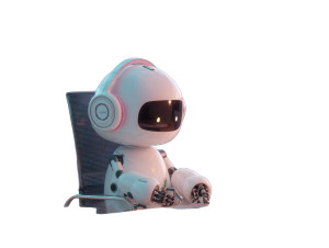 Cute Office Robot Vinyl Car Decal Sticker – Waterproof & UV-Resistant 