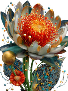 Futuristic Flower Vinyl Car Decal Sticker – Waterproof & UV-Resistant 