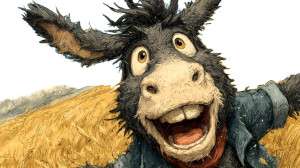 Hairy Dancing Donkey Vinyl Car Decal Sticker – Waterproof & UV-Resistant 