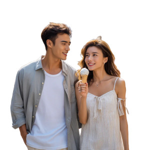 Young Couple Shopping Vinyl Car Decal Sticker – Waterproof & UV-Resistant 