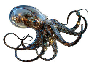 Sci-Fi Octopus Vinyl Car Decal Sticker – Waterproof & UV-Resistant 