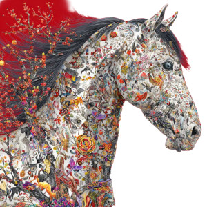 Joyful Horseheader Vinyl Car Decal Sticker – Waterproof & UV-Resistant 