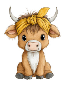Kawaii Highland Cow Vinyl Car Decal Sticker – Waterproof & UV-Resistant Kawaii Highland Cow Vinyl Car Decal Sticker – Waterproof & UV-Resistant