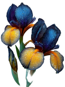 Black Gold Irises Vinyl Car Decal Sticker – Waterproof & UV-Resistant 