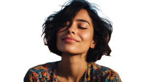 Smiling Latin Woman Vinyl Car Decal Sticker – Waterproof & UV-Resistant 