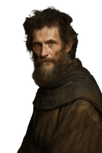 Weathered Medieval Peasant Vinyl Car Decal Sticker – Waterproof & UV-Resistant 