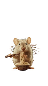 Mouse Eats Ramen Vinyl Car Decal Sticker – Waterproof & UV-Resistant 