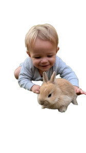 Baby With Bunnies Vinyl Car Decal Sticker – Waterproof & UV-Resistant Baby With Bunnies Vinyl Car Decal Sticker – Waterproof & UV-Resistant