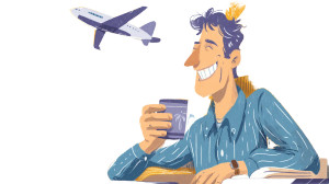 Cartoon Coffee Sipper Vinyl Car Decal Sticker – Waterproof & UV-Resistant 