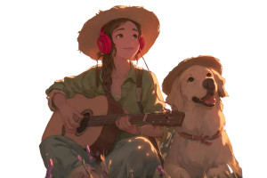 Serene Guitarist Scene Vinyl Car Decal Sticker – Waterproof & UV-Resistant 