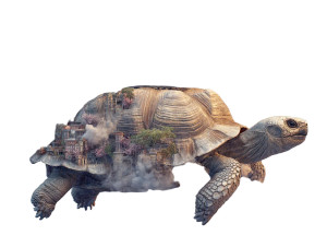 Giant Tortoise World Vinyl Car Decal Sticker – Waterproof & UV-Resistant 