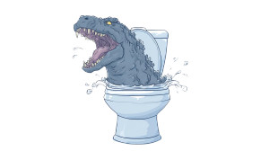 Godzilla Toilet Vinyl Car Decal Sticker – Waterproof & UV-Resistant 