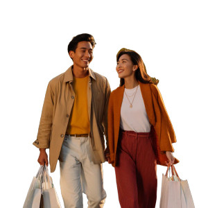 Smiling Couple Outdoors Vinyl Car Decal Sticker – Waterproof & UV-Resistant 