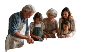 Family Cooking Together V4 Vinyl Car Decal Sticker – Waterproof & UV-Resistant 