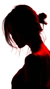 Mysterious Red Silhouette Vinyl Car Decal Sticker – Waterproof & UV-Resistant 