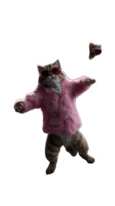 Dancing Fluffy Cats V3 Vinyl Car Decal Sticker – Waterproof & UV-Resistant 