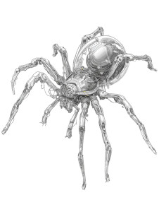 Cyborg Spider Blueprint Vinyl Car Decal Sticker – Waterproof & UV-Resistant 