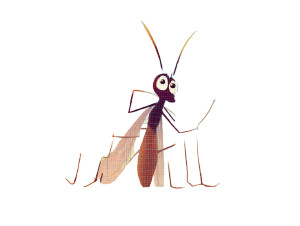 Frustrated Mosquito Cartoon Vinyl Car Decal Sticker – Waterproof & UV-Resistant 