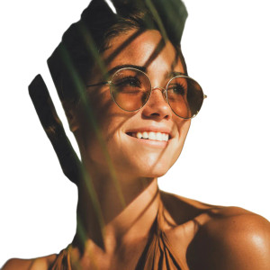 Summer Smiling Woman Vinyl Car Decal Sticker – Waterproof & UV-Resistant 