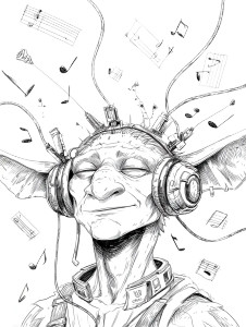 Goblin With Headphones Vinyl Car Decal Sticker – Waterproof & UV-Resistant 