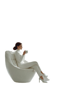 Futuristic Coffee Moment Vinyl Car Decal Sticker – Waterproof & UV-Resistant 