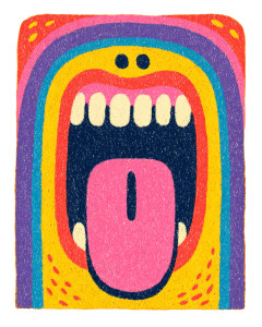 Abstract Tongue Portrait Vinyl Car Decal Sticker – Waterproof & UV-Resistant 