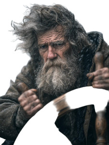 Stormy Fisherman Portrait Vinyl Car Decal Sticker – Waterproof & UV-Resistant 